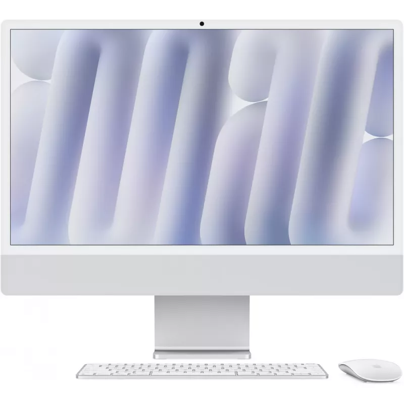 Apple iMac Silver CZ1EH-01200010 - 61 cm (24 inch) M4 10-kodolu CPU, 10-kodolu GPU, 24 GB RAM, 1 TB SSD, standarta stikls, Magic Keyboard TID un NUM