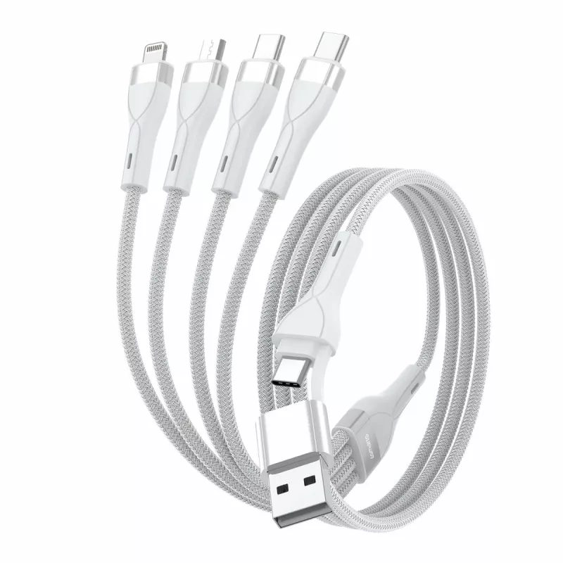 4smarts 541024 USB kabelis 1,2 m USB A/USB C USB C/Micro USB-A/Lightning balts (541024)