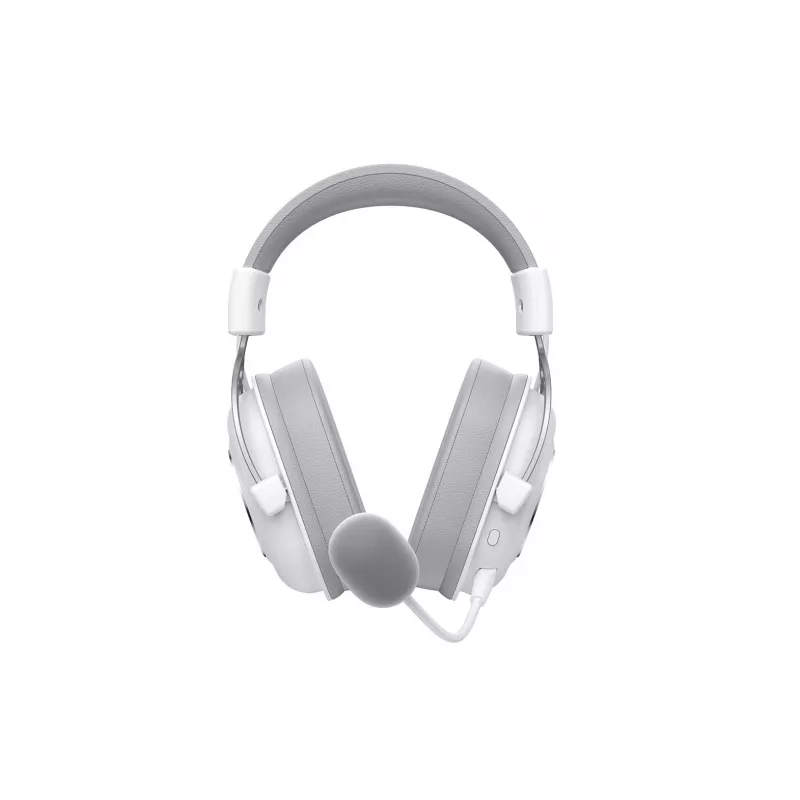 Bezvadu austiņas HAVIT H2002YG — 2,4 GHz, Bluetooth, vadu, 20–20 000 Hz, 10 m darbības rādiuss, 257 g (balta/pelēka)