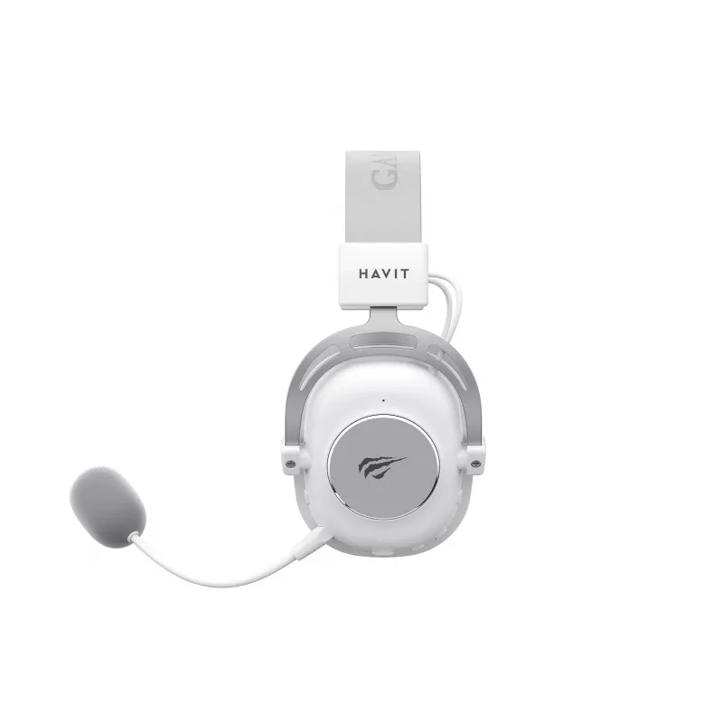 Bezvadu austiņas HAVIT H2002YG — 2,4 GHz, Bluetooth, vadu, 20–20 000 Hz, 10 m darbības rādiuss, 257 g (balta/pelēka)