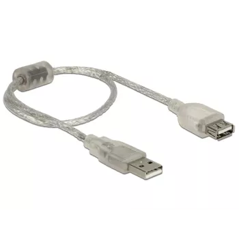 Delock 82244 USB 2.0 pagarinātājs, A-A, 0,3 m, caurspīdīgs