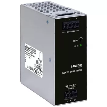 Barošanas bloks Lancom Systems LANCOM DPSU-480/55 — 480 W, AC 100–240 V, TS35 DIN, melns/tērauds