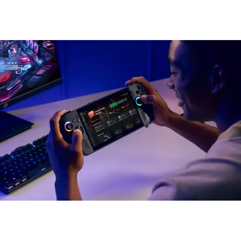 Portatīvā spēļu konsole ASUS ROG Ally X RC73XA-NH011W, 7 collu 1920x1080 120Hz IPS, AMD Ryzen AI Z2 Extreme 8-kodolu, 24 GB LPDDR5x, 1 TB SSD, Wi‑Fi 6E, Bluetooth 5.2, 80 Wh akumulators