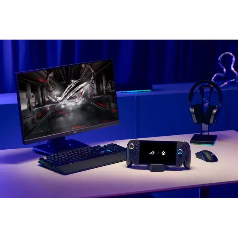 Portatīvā spēļu konsole ASUS ROG Ally X RC73XA-NH011W, 7 collu 1920x1080 120Hz IPS, AMD Ryzen AI Z2 Extreme 8-kodolu, 24 GB LPDDR5x, 1 TB SSD, Wi‑Fi 6E, Bluetooth 5.2, 80 Wh akumulators
