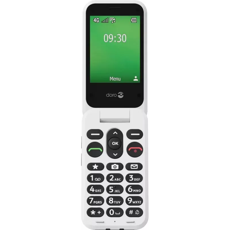 Doro Leva E30 saliekamais telefons 2.8 collu 1150 mAh Melns Balts