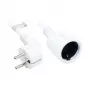 Pagarinātājs ar zemējumu, Kontaktdakša E+F (CEE 7/7, leņķa) un Kontaktligzda F (CEE 7/3, taisna), Balts, 1,50 mm², 5 m, Good Connections® (P0102-W050)
