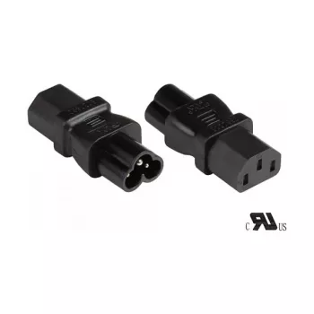 Strāvas adapteris IEC Appliance-Plug C6 (taisns) – IEC Appliance-Socket C13 (taisns), UL, melns, Good Connections® (PA-0630S)