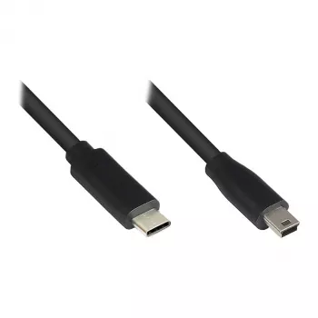 Savienojuma kabelis USB 2.0, USB-C(TM) spraudnis uz Mini B 5-pin, melns, 3m, Good Connections (3310-CM030)