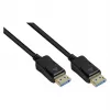 DisplayPort 2.0 kabelis, 54 Gbit/s, UHBR 13.5, 4K @240Hz / 8K @60Hz, vara vads, melns, 2m, Good C (DP20-020)
