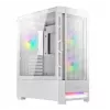 PC korpuss Cougar Airface RGB Midi Tower Balts — 230×386×491 mm, atbalsta 3x120/140 mm priekšā, 1x120 mm aizmugurē, 2.5/3.5 collu diskus