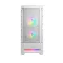 PC korpuss Cougar Airface RGB Midi Tower Balts — 230×386×491 mm, atbalsta 3x120/140 mm priekšā, 1x120 mm aizmugurē, 2.5/3.5 collu diskus
