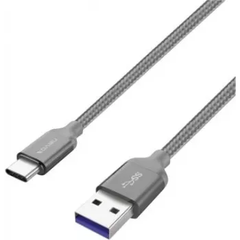 USB 3.2 Gen 1 kabelis, USB-A spraudnis > USB-C spraudnis (Pelēks, 2 metri, pinums)