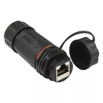 Good Connections savienotājs vītā pāra kabelim IP68 Cat. 6a RJ45 pilnībā ekranēts melns