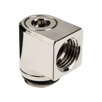EK Water Blocks EK-Torque Micro Adapter 90° G1/4 collu AG uz G1/4 collu IG - Rotējams, niķelis