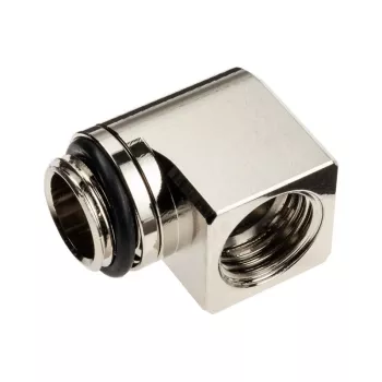 EK Water Blocks EK-Torque Micro Adapter 90° G1/4 collu AG uz G1/4 collu IG - Rotējams, niķelis