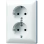 JUNG Schuko dubultā kontaktligzda AS5020UWW AS 500/A plus Alpīnbaltā AS5020UWW