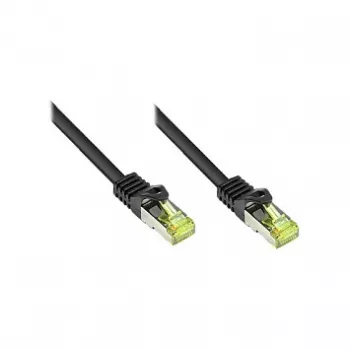 RJ45 savienojuma kabelis ar Cat.7 neapstrādātu kabeli un fiksatora aizsardzību (RNS®), S/FTP, PiMF, bezhalogēna, 600MHz, OFC, melns, 60m, Good Connections® (8070R-600S)