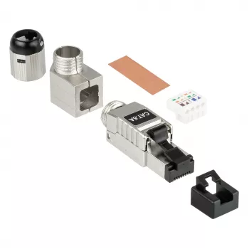 RJ45 Spraudnis Cat.6A, bezinstrumentu montāža, STP ekranēts, metāla, 5 virzienu, GoodConnections GC-N0165