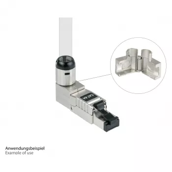 RJ45 Spraudnis Cat.6A, bezinstrumentu montāža, STP ekranēts, metāla, 5 virzienu, GoodConnections GC-N0165