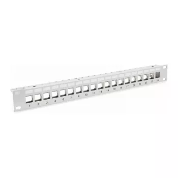 EFB-Elektronik sadales paneļa plāksne 48,30 cm (19 inch) 1HE, 24 porti, pelēka, bez keystone