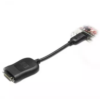 HP DVI-Adapter DisplayPort (vīriešu) uz DVI-D (sieviešu) - Melns - Quadro FX 3800 (481409-001, FH973AA)