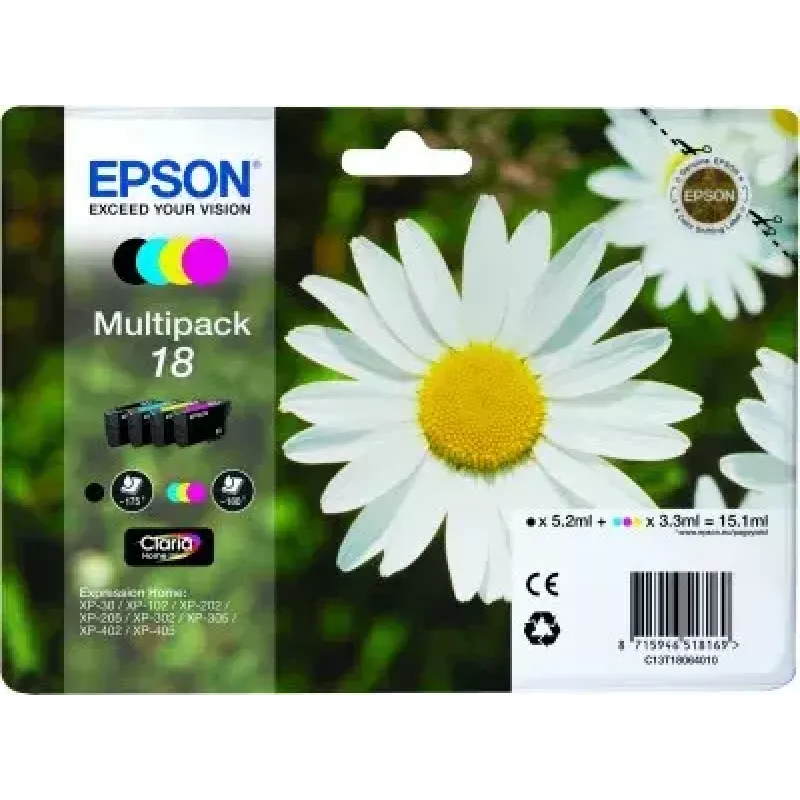 Epson Daisy Multipack 4 krāsas 18 Claria Home Ink — standarta ietilpība