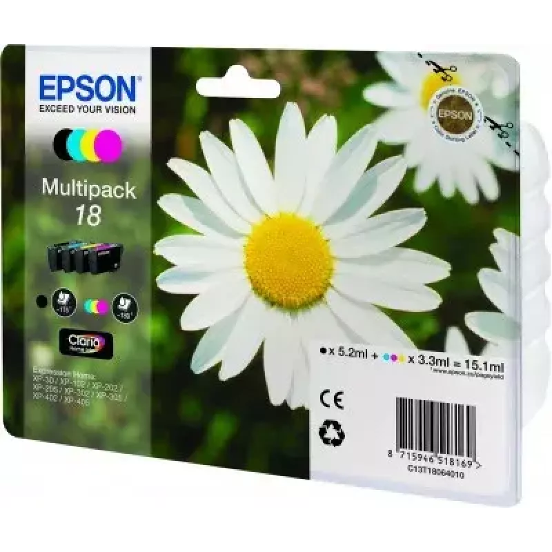 Epson Daisy Multipack 4 krāsas 18 Claria Home Ink — standarta ietilpība