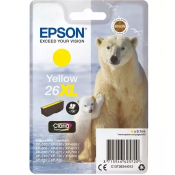 Epson oriģinālā dzeltenā tintes kasetne 26XL (C13T26344010)