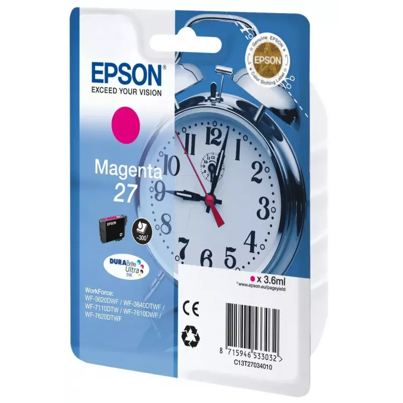 Epson DURABrite Ultra C13T27034010 tintas kasetne, magenta, pigmenta bāzes, 1 gab.