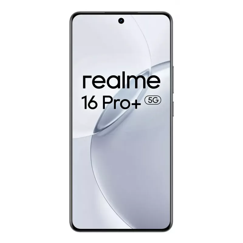 Viedtālrunis REALME realme 16 Pro+ — 6.8 collu (17.3 cm) 1280×2800, Snapdragon 7 Gen 4, 12 GB RAM, 512 GB, 200 MP trīskāršā kamera, 7000 mAh, Pelēks