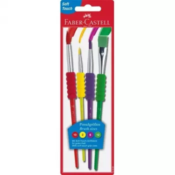 Otas Faber-Castell Pinsel 4-gab. Soft Grip BK — mākslinieku otas, 4 gab.