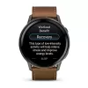 Viedpulkstenis GARMIN Venu 4 45 mm (1,4 collu) AMOLED 454×454 pikseļi, Wi‑Fi, GPS, 8 GB, melns korpuss, brūna ādas siksna
