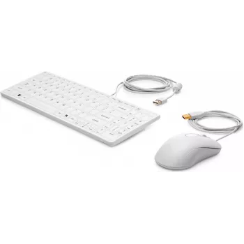HP USB tastatūra un pele Healthcare Edition pilna izmēra vadu balta