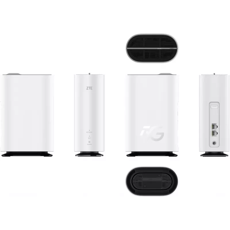 ZTE G5C - Gigabit Ethernet divjoslu (2.4 GHz / 5 GHz) Wi-Fi 6 4G/5G bezvadu maršrutētājs, balts