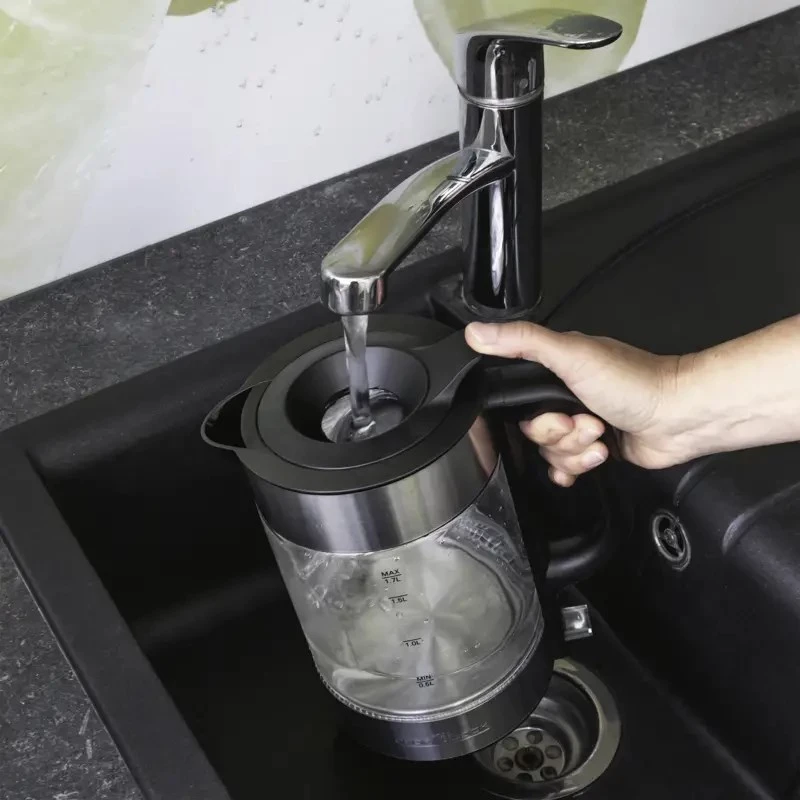 Elektriskā tējkanna ProfiCook PC-WKS 1322 G — 1.7 L, 2200 W, stikls un nerūsējošais tērauds, bezvadu