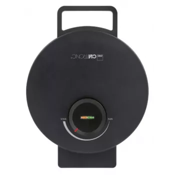 Vafeļu pannas CLATRONIC WA 3832 — 1 apaļa vafele, 1200 W, 20 cm plāksnes, melna