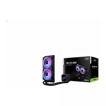 CPU dzesētājs ASROCK Pro 240 ARGB Melns — 240mm šķidruma AIO, ARGB apgaismojums