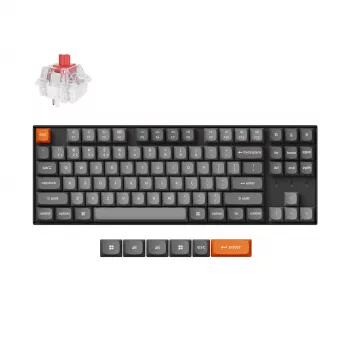 Keychron K8 Max bezvadu mehāniskā tastatūra, melna, 80% TKL, USB, RF 2.4 GHz, Bluetooth 5.1