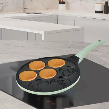 Pankūku panna Maestro MR-1222-D CUTE 26 cm alumīnija nepiedegoša pankūku panna, zaļa