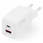 Sienas lādētājs DIGITUS USB GaN 45W — 1× USB-C, 1× USB-A, Ieeja 100–240V, Balts