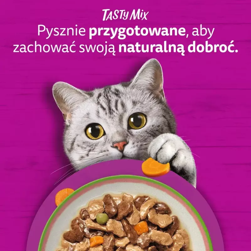 Slapjā kaķu barība Whiskas Tasty Mix šefpavāra izlase mērcē 40×85 g paciņas