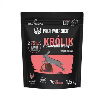 PAKA ZWIERZAKA trusis ar meža ogām sauso barību trušiem L 1.5 kg