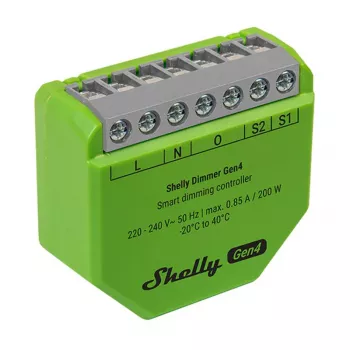 Shelly Dimmer Gen4 Green Multi-Protokoll-Konnektivitāte