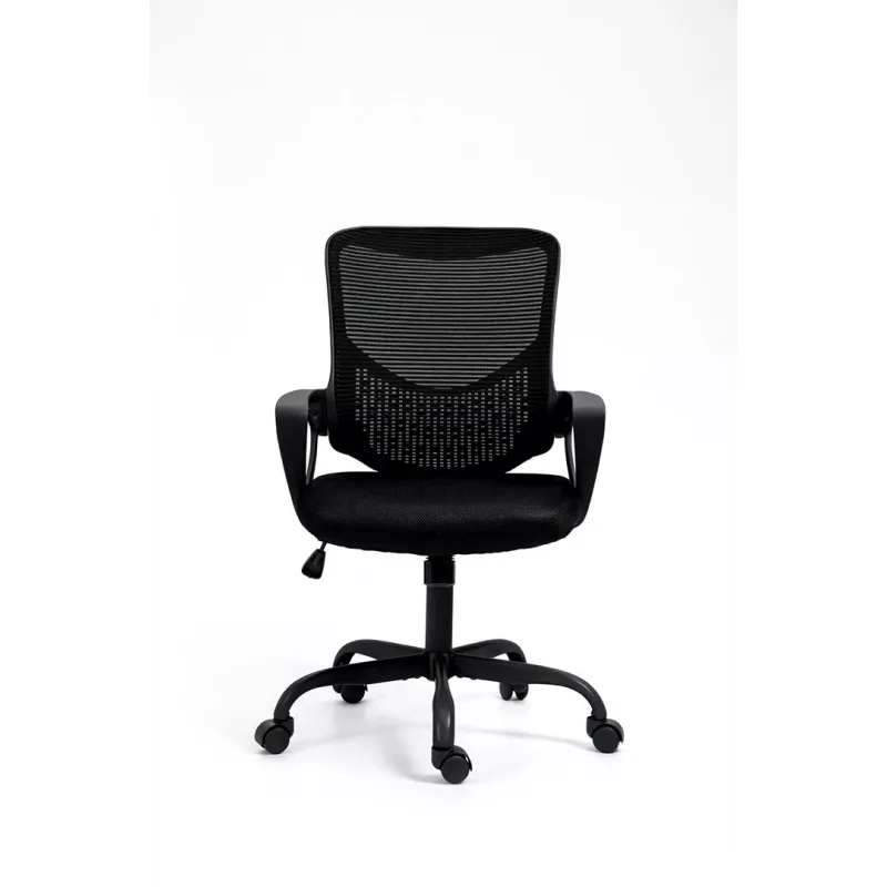 Biroja krēsls ActiveJet YK507 melns – grozāms ergonomisks darba krēsls, audums/PU, regulējams augstums