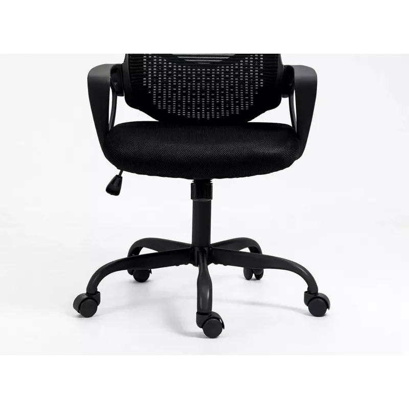 Biroja krēsls ActiveJet YK507 melns – grozāms ergonomisks darba krēsls, audums/PU, regulējams augstums