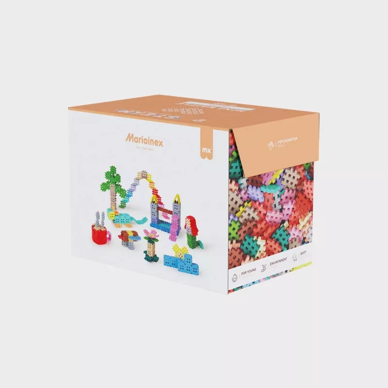 Konstruktīvie bloki Marioinex Mini Waffle 400 gab. pasteļtoņos — būvēšanas komplekts bērniem