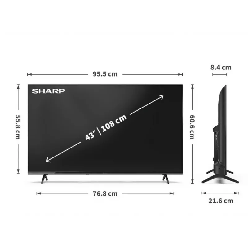 TV LED 43 collas 43HE2445E Sharp Powered by TiVo