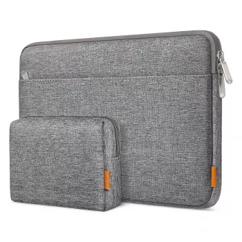 Sleeve maciņš Inateck LB01005 35,6 cm (14 collu) klēpjdatoriem, pelēks, vienkrāsaina virsma