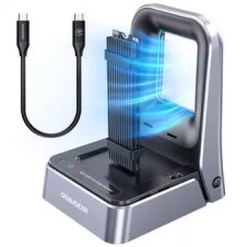Docking stacija GrauGear G-M2DK2-20G M.2 NVMe un M.2 NGFF (SATA) SSD diskdziņiem, USB 3.2