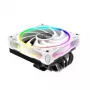 CPU dzesētājs Akasa SOHO H6L RGB balts — zema profila radiators ar RGB ventilatoru, piemērots mini-ITX kompaktām sistēmām